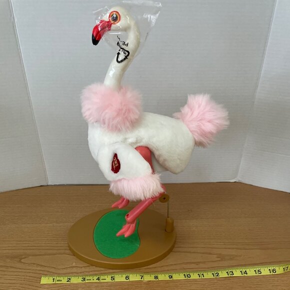 Vtg Chain Fong Dancing Flamingo Plush Toy Musical Movement Very Rare SEE VIDEO - Picture 13 of 13